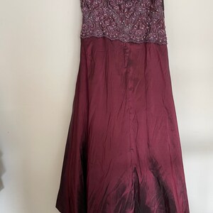 Strapless Burgundy Gown With Beaded Top Perfect for Holiday - Etsy