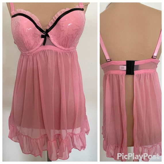 Sweet Hot Pink Babydoll Push-up Lingerie Top by Passion Sexy and Sweet in  XL Large Plus Size -  Israel