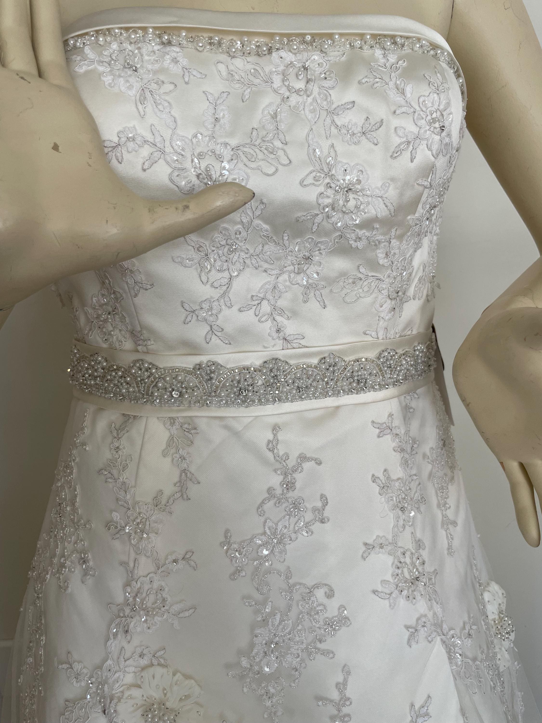 white lace dress size 8 Passione Tied Bust Lace Maxi Dress White