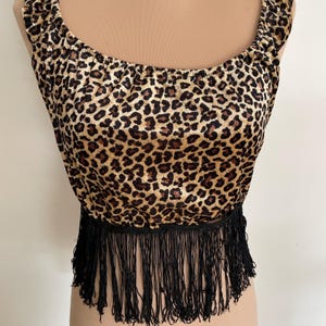 Leopard Top with Trim Costume Dance or Cosplay Med Adult Size
