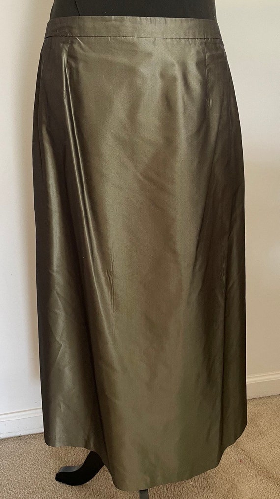 Beautiful Olive Satin Formal Skirt by Anne Taylor… - image 2