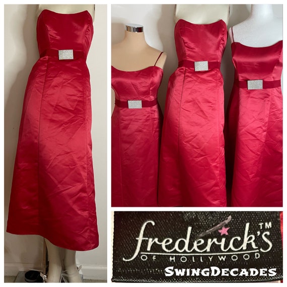 Stunning Fredericks of Hollywood 90s Red Satin Fo… - image 1
