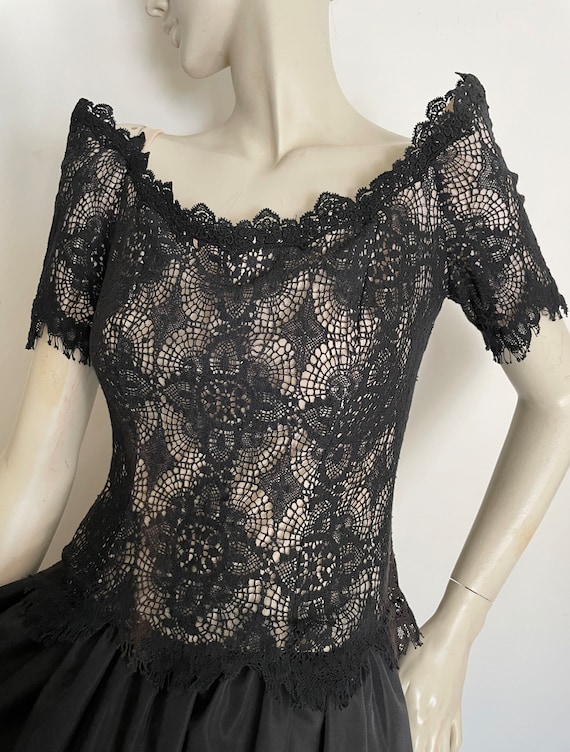 Amazing Little Black Off Shoulder Dress With Blac… - image 2