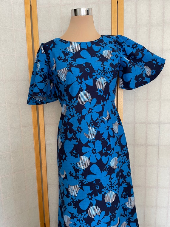 women's dark blue and black angel vintage dress Swiss Dot