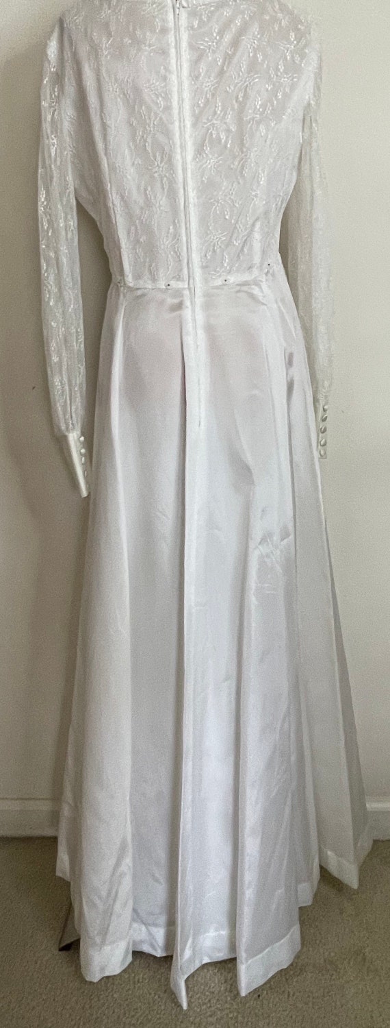 70s White Lace Top Maxi Dress for Wedding, Prom o… - image 7