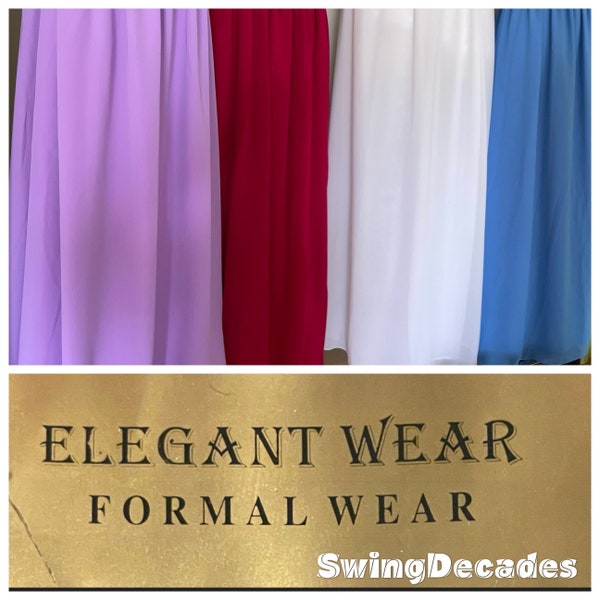 New Vintage Chiffon Formal Skirts XL Size Waists Stretch 26-42” by ElegantWear New W Tag Excellent Vintage Condition