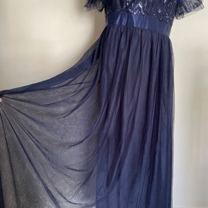 Beautiful Rich Blue Gown With Angel Wing Sleeves Sweeping - Etsy