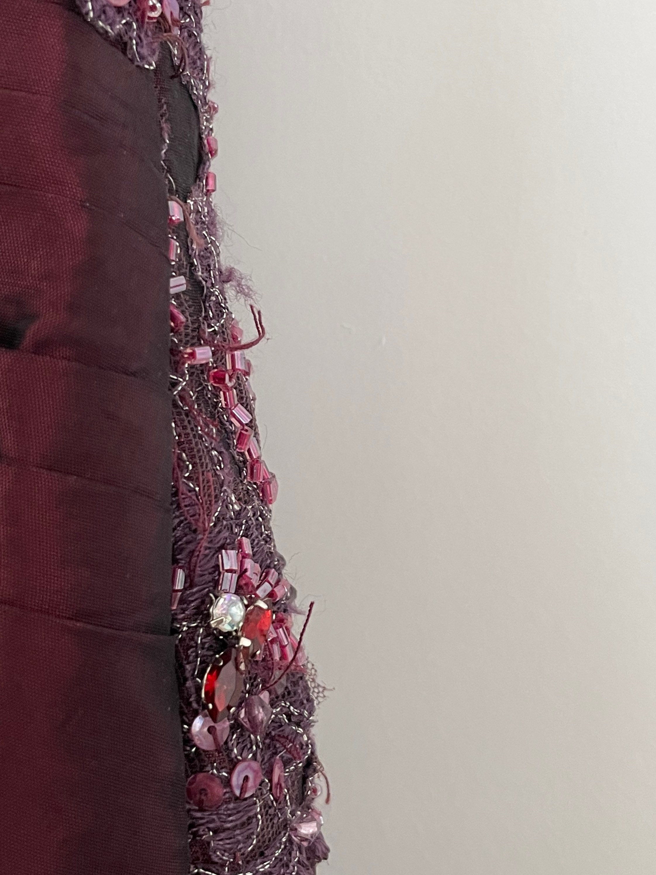 Strapless Burgundy Gown With Beaded Top Perfect for Holiday - Etsy