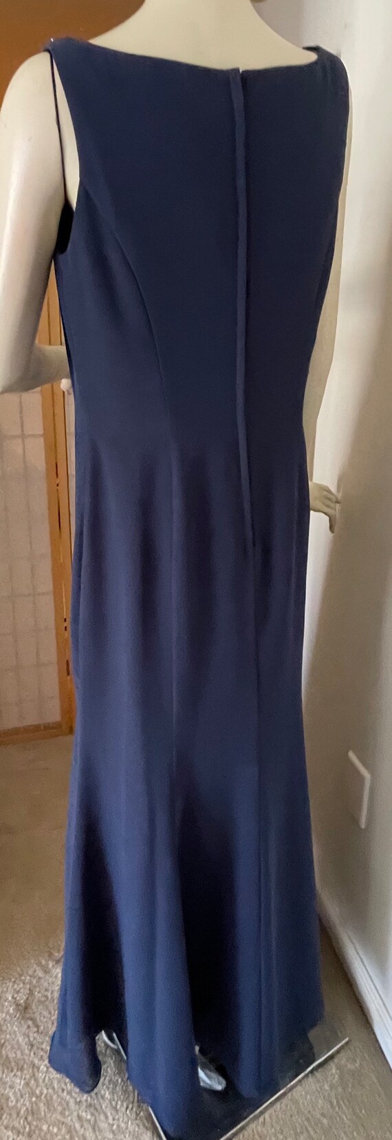 Striking Deep Blue Formal Dress with Beaded Trim … - image 6