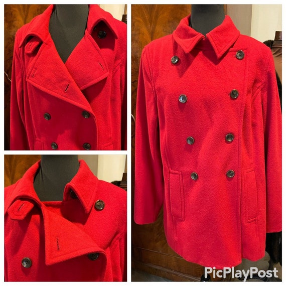 Fantastic Vintage Red Wool Blend Double Breasted Car Coat in - Etsy
