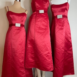 Stunning Fredericks of Hollywood 90s Red Satin Formal Dress Great Vintage Condition Small Size 4