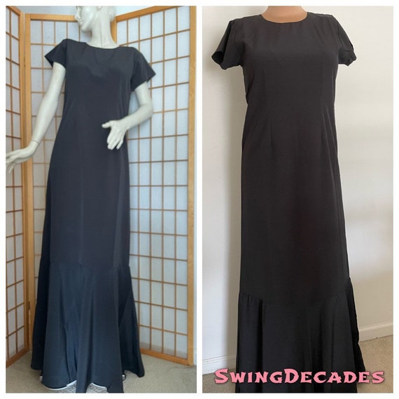 Extra Tall 4X #11 Black Crepe and Chiffon Formal … - image 1