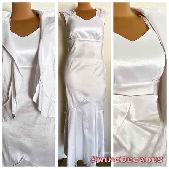 slim fit dress slacks Elegant Valentina White Maxi Dress