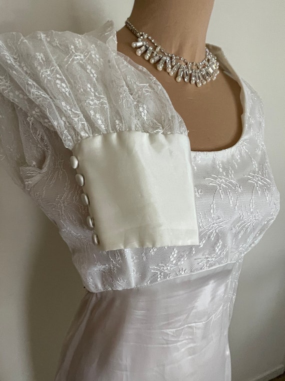 70s White Lace Top Maxi Dress for Wedding, Prom o… - image 5