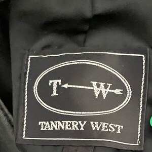 80s Black and White Soft Leather Vintage Jacket with Fitted Style, Zip Front, Cuffed Sleeves, Slash Pockets by Tannery West XS Extra Small image 5
