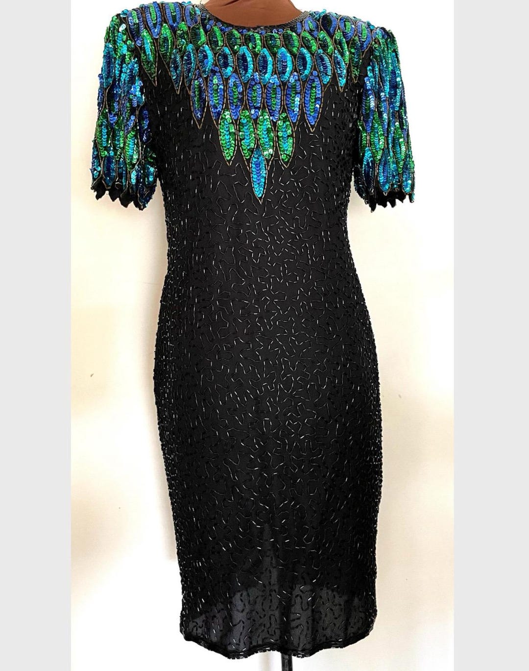 stenay beaded dress Vintage Sequin Vintage Stenay Beaded Silk Mini