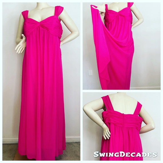 Deep Pink Davids Bridal 90s Formal Dress in Plus … - image 1