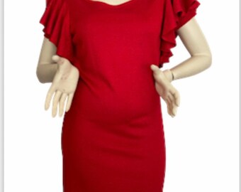 open lace back dress Red Chunky Knit Sweater main image 1