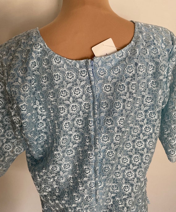 XL Light Blue Lace Formal Top in Large Size Never… - image 6