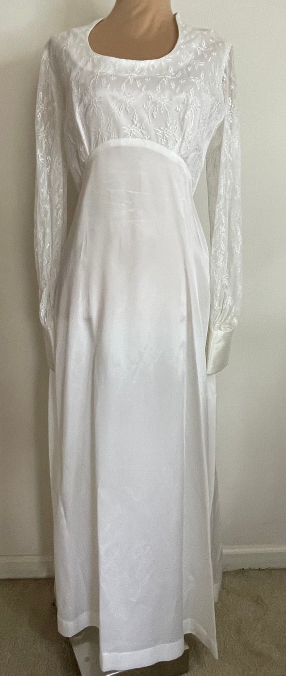 70s White Lace Top Maxi Dress for Wedding, Prom o… - image 2