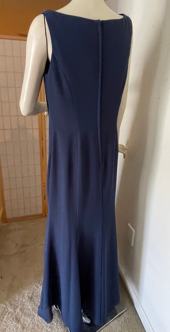 Striking Deep Blue Formal Dress with Beaded Trim … - image 3
