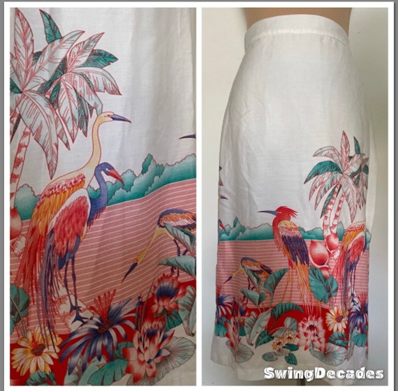 Colorful Beach Bird Pencil Skirt Excellent/Great … - image 1