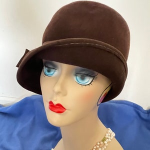 40s Brown Wool Hat by Ritz,henry Polska, NY Tall Profile in Medium Size ...
