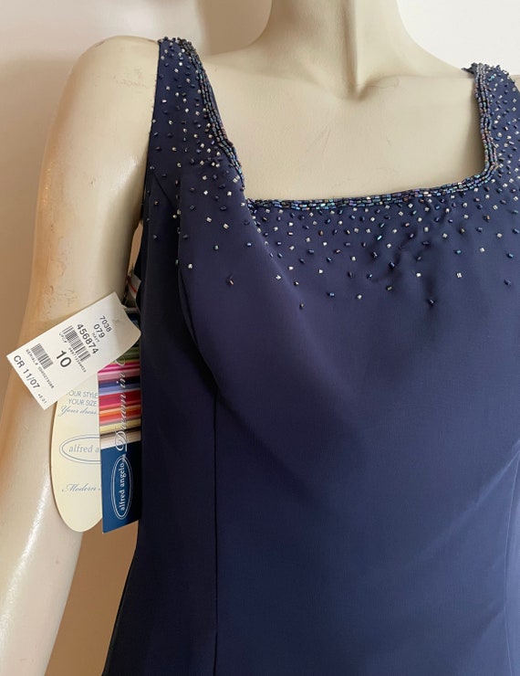 Striking Deep Blue Formal Dress with Beaded Trim … - image 5