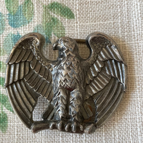 1982 Avon American Eagle Belt Buckle In Pewter Co… - image 2