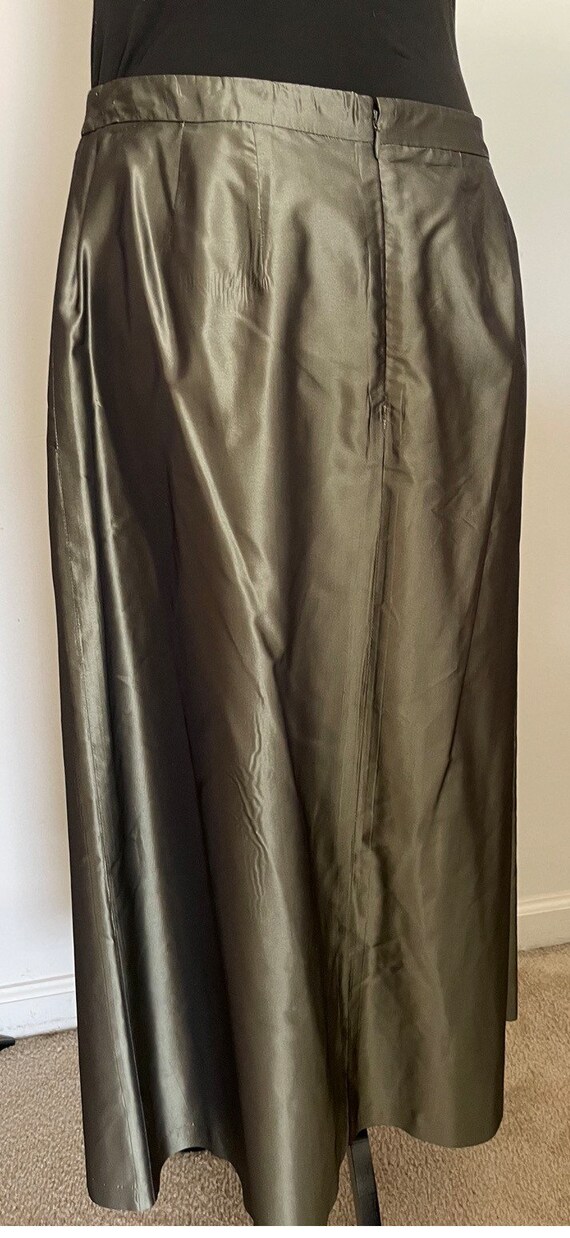Beautiful Olive Satin Formal Skirt by Anne Taylor… - image 4