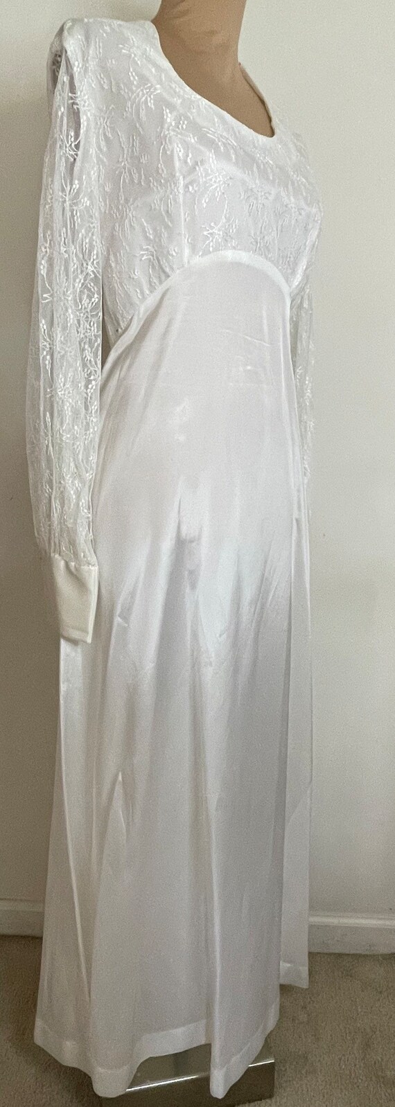 70s White Lace Top Maxi Dress for Wedding, Prom o… - image 3