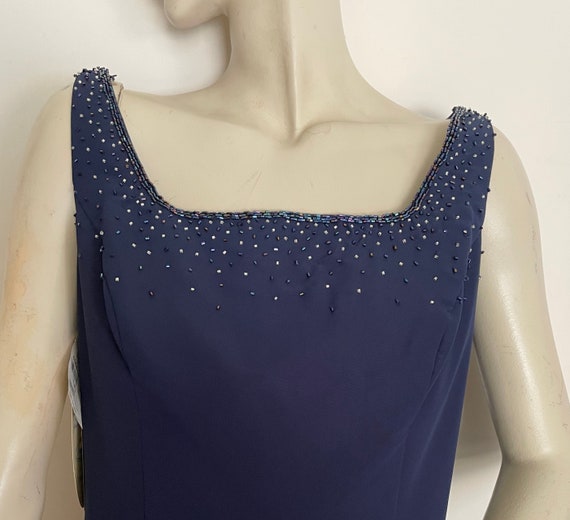 Striking Deep Blue Formal Dress with Beaded Trim … - image 8
