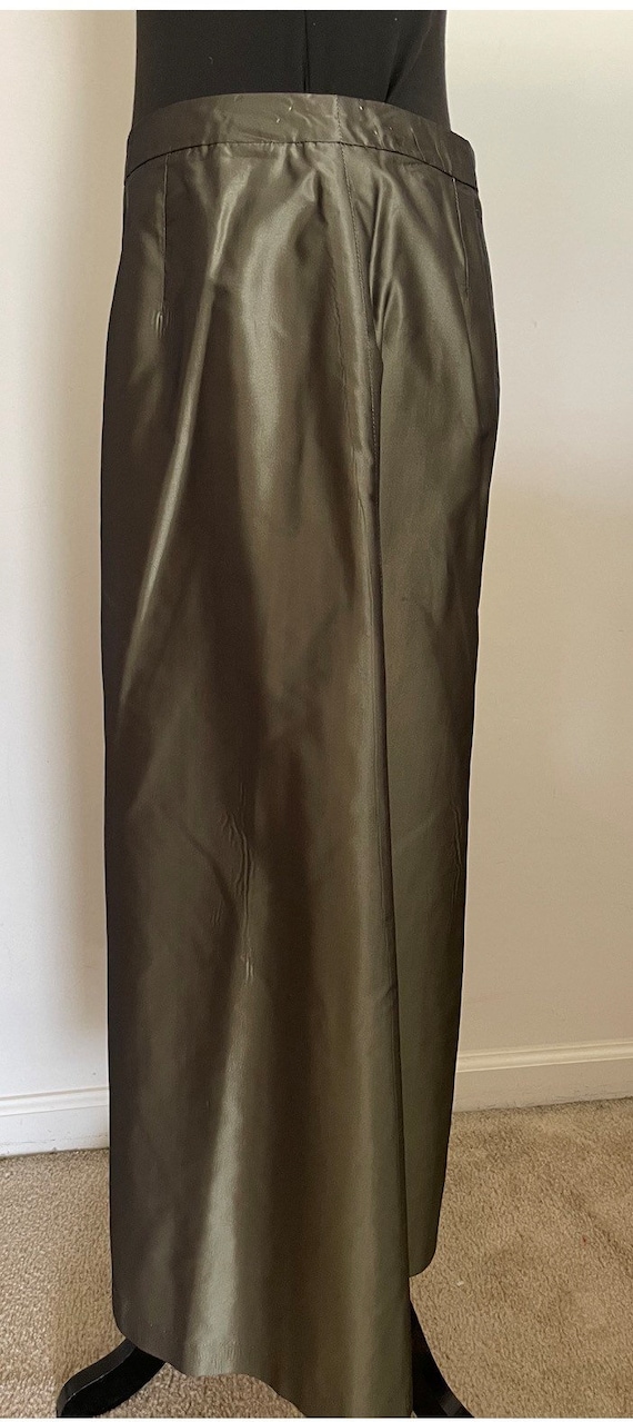 Beautiful Olive Satin Formal Skirt by Anne Taylor… - image 3