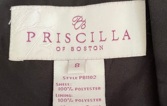 Elegant Priscilla of Boston 90s Black Satin Forma… - image 9