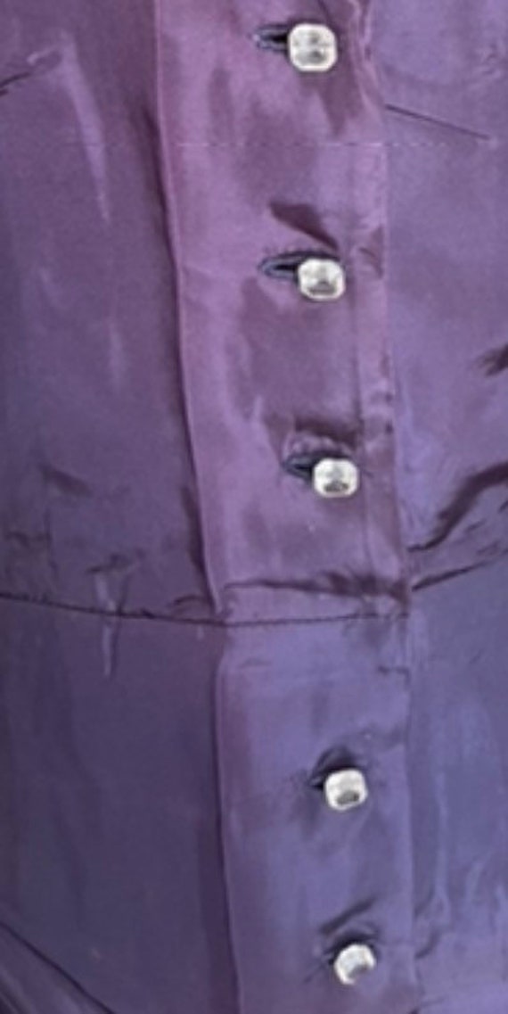 Dazzling 40s Rich Purple Taffeta Dress with Full … - image 5