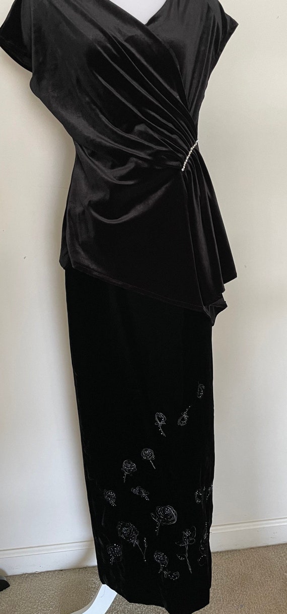 Little Black Designer Maxi Length Pencil Skirt Bl… - image 9
