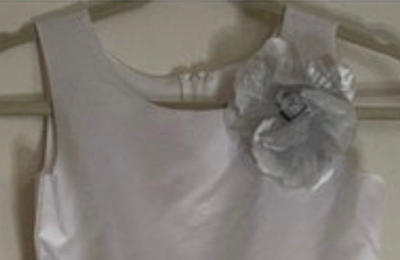 White Chiffon with Silver Flower Girls Dress  in … - image 7