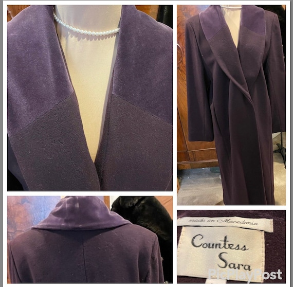 Fantastic 70s Purple Wool Long Coat by Countess S… - image 1
