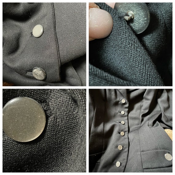 Late 40s Sophisticated Little Black Suit Coat  in… - image 9