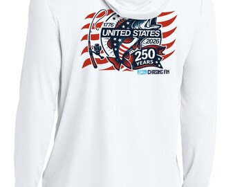 Chasing Fin Limited Edition America'S 250Th Anniversary Performance Hoodie White