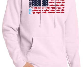 Chasing Fin Flag pink hoodie
