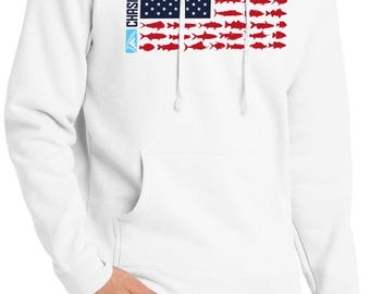 Chasing Fin Flag white hoodie