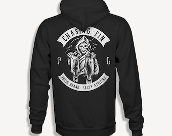Freshwater Reaper Fleece Pullover Hoodie---Black New arrival
