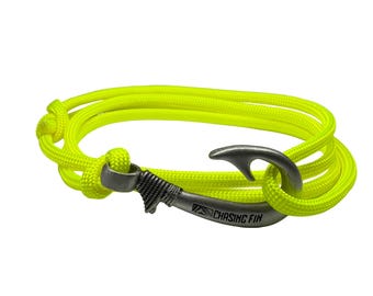 Neon Yellow Adjustable Fish Hook Bracelet| Anklet  Glow in the dark