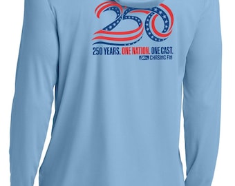 Chasing Fin Limited Edition America's 250th Anniversary Performance Hoodie Light Blue