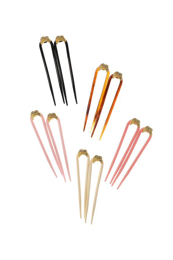 Vintage Hair Pin With Crystals Etsy
