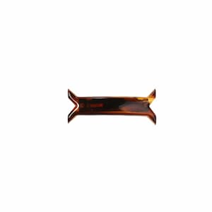 May include: A brown tortoiseshell hair clip with a simple, straight design. The clip has a V-shaped opening on each end.