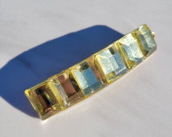 Vintage Italian Row of Crystals Large Hair Barrette
