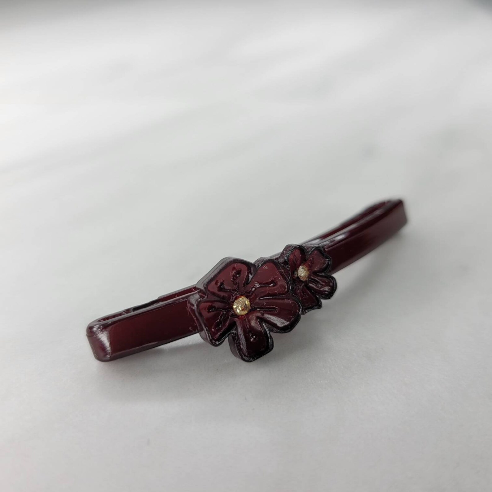 Barrette Cheveux Vintage Buch Deichmann – Violette, Plastique, Danemark – Années 80