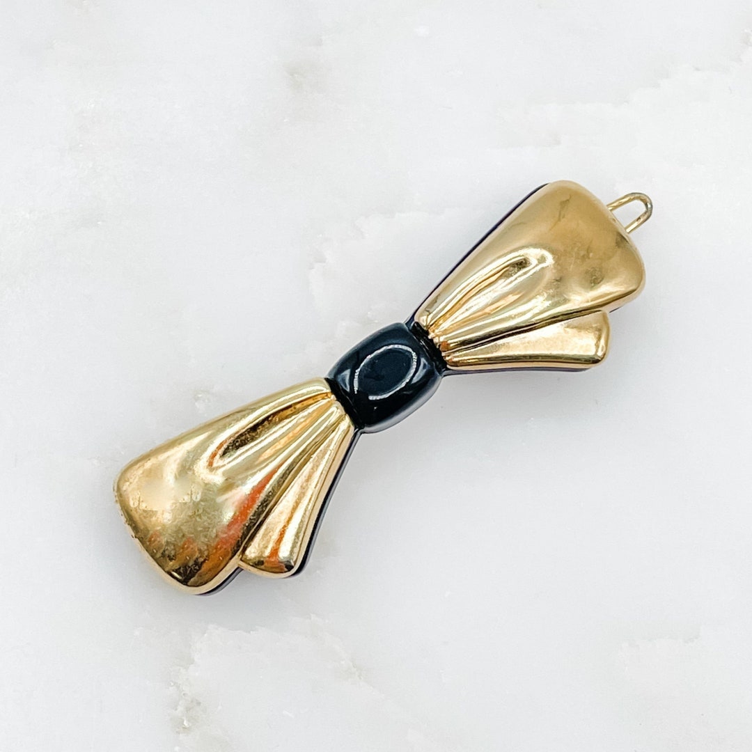 Vintage Italian Bow Shaped Hair Barrette Etsy